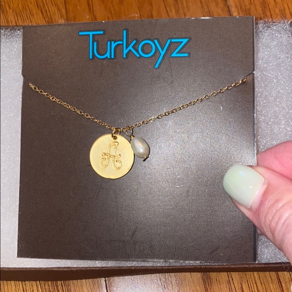 Letter A pendant gold necklace never worn